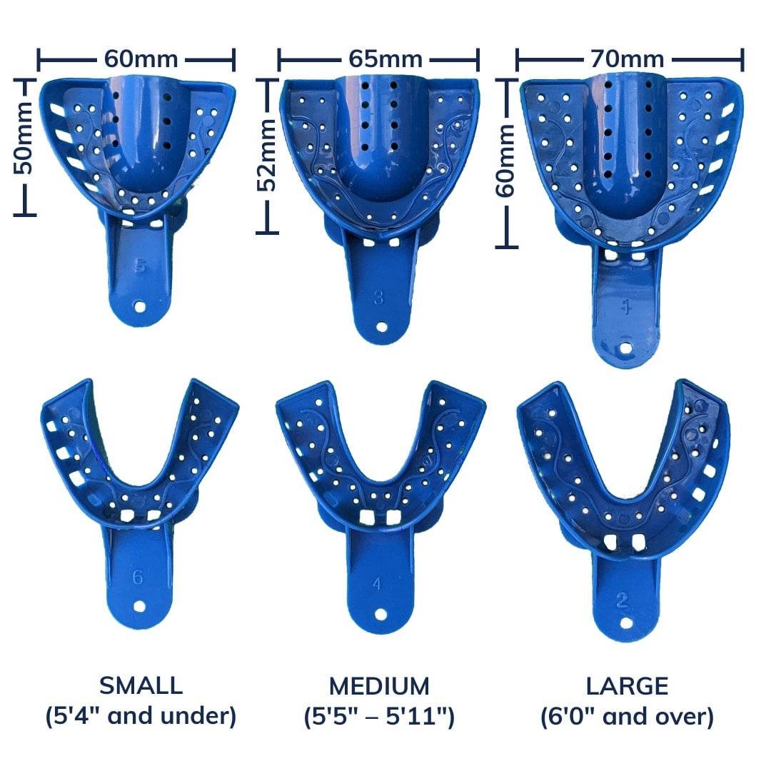 At Home Dental Impression Kit Direct Dental Prosthetics   DentalTraySizeChart A2778e4a 5a1f 4426 B15d 8c31eaf5e0f4 